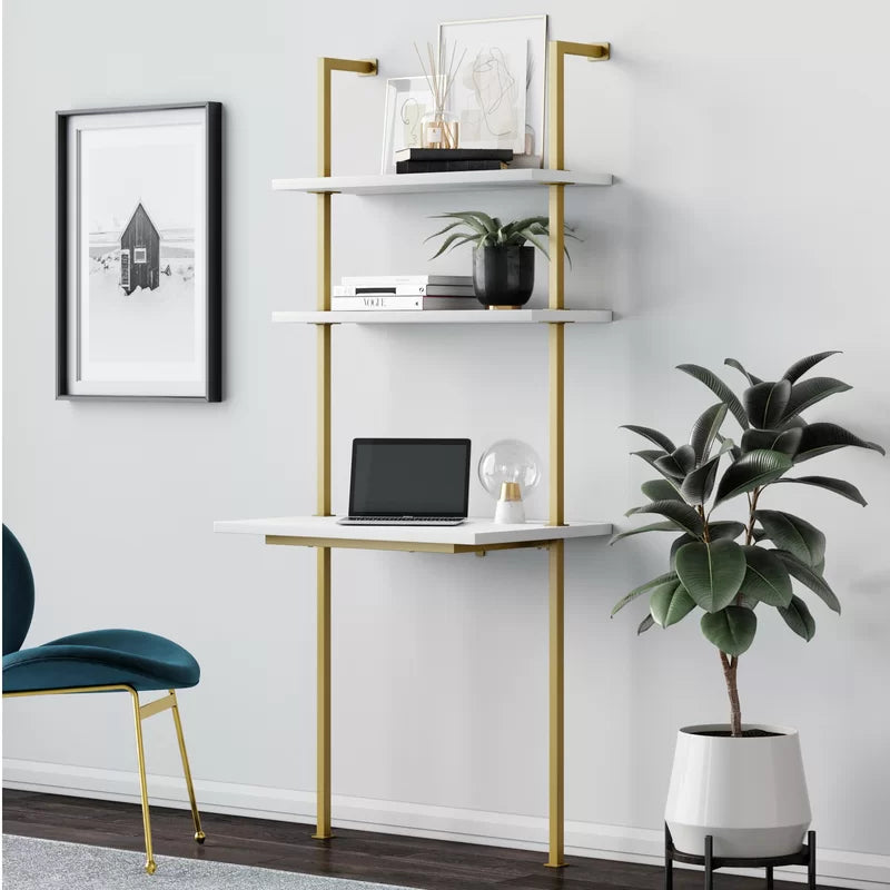 Furnishiaa Solid Wood Ladder Study Table For Home & Office - -